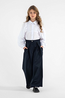 Синие школьные брюки для девочки Mooriposh, модель 0446