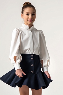 Молочная школьная блузка для девочек Mooriposh, модель 06222