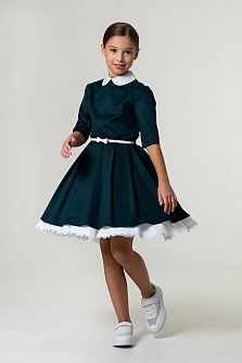 Зеленое школьное платье Mooriposh, модель 0145/1