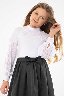 Белая школьная блуза Mooriposh, модель 06132