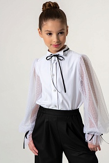 Белая школьная блуза Mooriposh, модель 06227/1