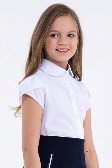 Белая школьная блуза Mooriposh, модель 0695