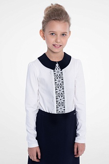 Молочно-синяя школьная блуза Mooriposh, модель 0665