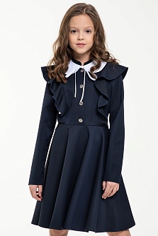 Синее школьное платье Mooriposh, модель 0178