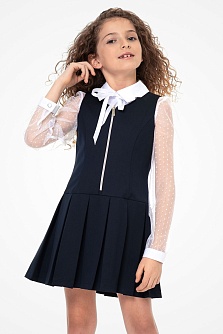 Синий школьный сарафан Mooriposh, модель 0236