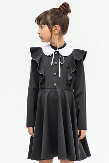 Серое школьное платье Mooriposh, модель 0178