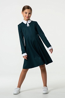Зелёное школьное платье Mooriposh, модель 0163
