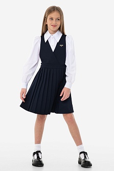 Синий школьный сарафан Mooriposh, модель 0238