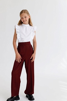 Бордовые брюки для девочки Mooriposh, модель 0425