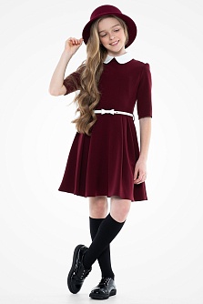 Бордовое школьное платье Mooriposh, модель 0145/1