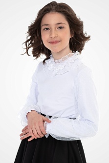 Белая школьная блуза Mooriposh, модель 06128