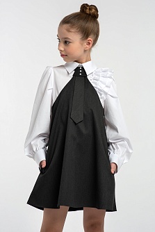 Серый школьный сарафан Mooriposh, модель 0250
