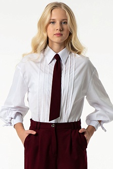 Бордовый школьный галстук для девочки MOORIPOSH, модель 1210/1