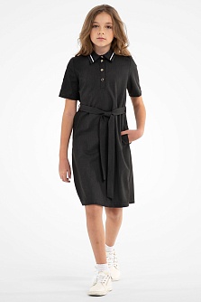 Серое школьное платье Mooriposh, модель 0156