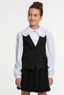 Черный школьный жилет для девочки Mooriposh, модель 1101/3