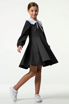 Серое школьное платье Mooriposh, модель 0183