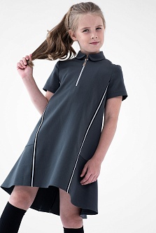 Серое школьное платье Mooriposh, модель 0152