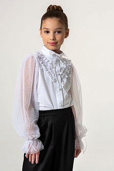 Белая школьная блуза Mooriposh, модель 06227