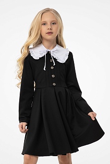 Черное школьное платье для девочек от Mooriposh, модель 0167