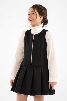 Серый школьный сарафан Mooriposh, модель 0236
