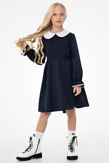 Синее школьное платье Mooriposh, модель 0169