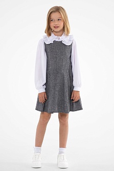 Серый школьный сарафан Mooriposh, модель 0212