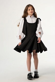 Черный школьный сарафан для девочки Mooriposh, модель 0254