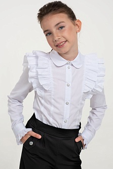 Белая школьная блуза Mooriposh, модель 06114
