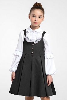 Серый школьный сарафан Mooriposh, модель 0247