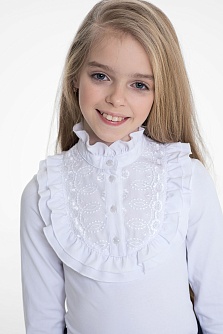 Белая блуза школьная Mooriposh, модель 0637/1