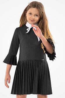 Серое школьное платье Mooriposh, модель 0164