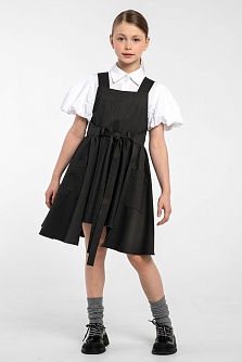 Серый школьный сарафан Mooriposh, модель 0249